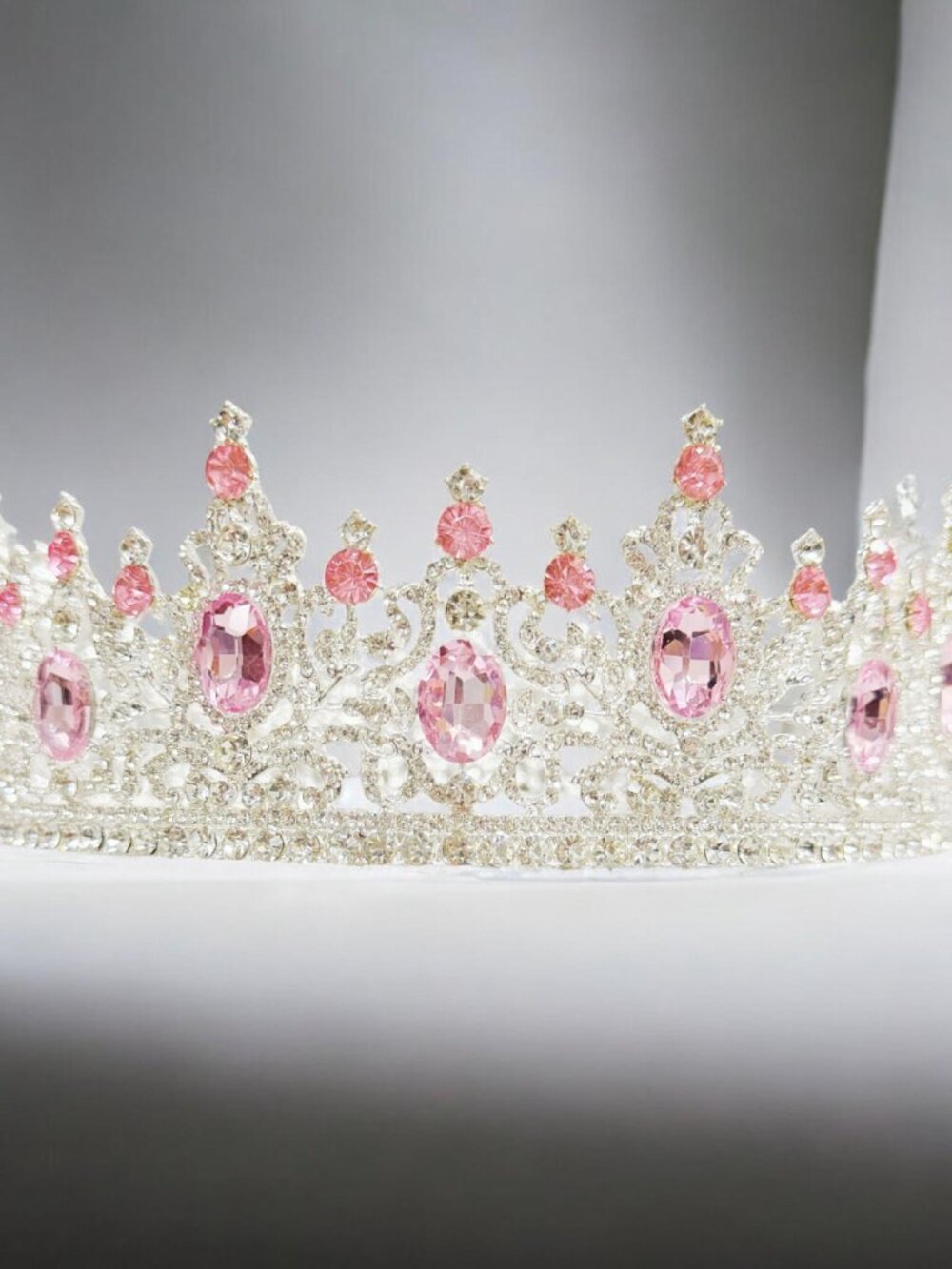 Pink Crystal Crown, Wedding crown, Homecoming Prom, female pageant crown